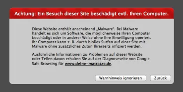 Malware auf unseren Webseiten
